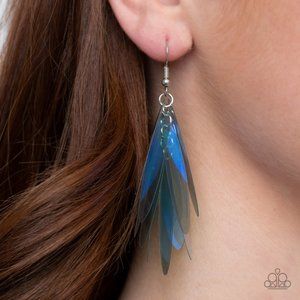 Holographic Glamour - Blue Earrings